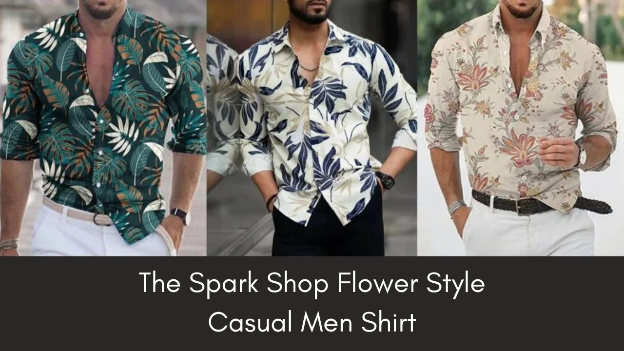 The Spark Shop Flower Style Casual Men Shirt